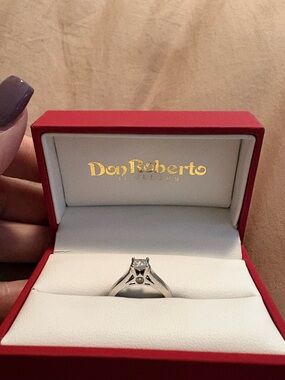 Don Roberto Solitaire Engagement Ring in Silver with White Gem